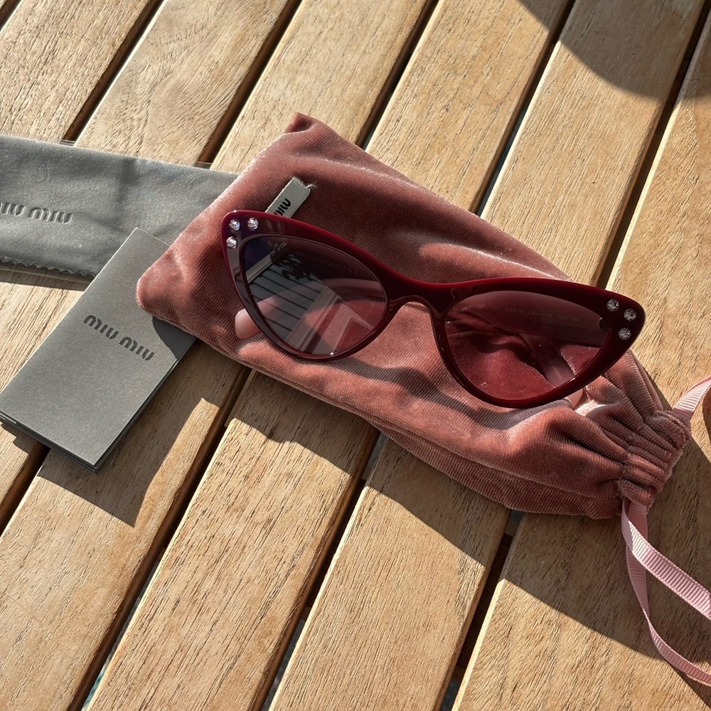 Miu Miu Women's Cat-Eye Sunglasses - Burgundy - Picture 4 of 7